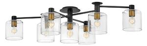 Quintiesse QN-AXEL7-BK Axel 7 Light Semi Flush Ceiling Light In Black Finish