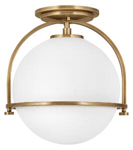 Quintiesse QN-SOMERSET-F-O-HB Somerset Flush Ceiling Light In Heritage Brass With Opal Glass