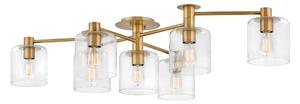 Quintiesse QN-AXEL7-HB Axel 7 Light Semi Flush Ceiling Light In Heritage Brass Finish