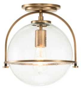 Quintiesse QN-SOMERSET-F-C-HB Somerset Flush Ceiling Light In Heritage Brass With Clear Glass
