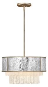 Quintiesse QN-REVERIE-4P-CPG Reverie Ceiling Light In Hammered Stainless Steel and Champagne Gold