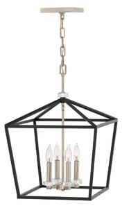 Quintiesse QN-STINSON-4P-L-BK Stinson Large Ceiling Light In Black And Polished Nickel Finish
