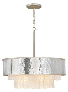Quintiesse QN-REVERIE-8P-CPG Reverie Medium Ceiling Pendant In Hammered Stainless Steel and Champagne Gold