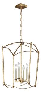 Quintiesse QN-THAYER-4P-ADB Thayer 4 Light Ceiling Pendant Light In Antique Gild Finish QN-THAYER-4P-ADB