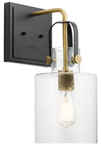 Quintiesse QN-KITNER1-NBR Kitner Single Wall Light In Natural Brass And Black Finish