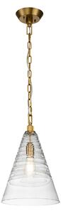 Quintiesse QN-ELMORE-P-BBS Elmore Single Ceiling Light In Burnished Brass Finish With Candy Glass