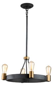 Quintiesse QN-SILAS-4P-DZ Silas 4 Light Ceiling Light In Aged Zinc And Heritage Brass Finish