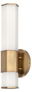 Quintiesse QN-FACET-LED1-HB-BATH Facet Single Integral LED Wall Light In Heritage Brass Finish