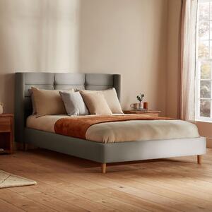 Lilith Bed Frame, Woven Light Grey