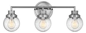 Quintiesse QN-POPPY3-PC-BATH Poppy 3 Light Wall Light In Polished Chrome Finish With Seeded Glass Shades IP44