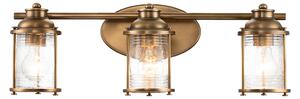 Quintiesse QN-ASHLANDBAY3-NBR-BATH Ashland Bay 3 Light Wall Light In Natural Brass Finish IP44