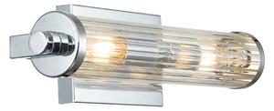 Quintiesse QN-AZORES2-PC Azores 2 Light Wall Light In Polished Chrome Finish With Fluted Glass Shade IP44