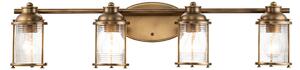 Quintiesse QN-ASHLANDBAY4-NBR-BATH Ashland Bay 4 Light Wall Light In Natural Brass Finish IP44