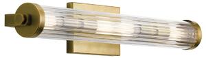 Quintiesse QN-AZORES4-NBR Azores 4 Light Wall Light In Natural Brass Finish With Fluted Glass Shade IP44
