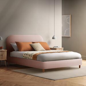 Fara Bed Frame, Woven Soft Pink