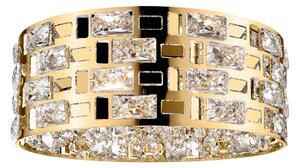 Impex Laurette 5 Light Crystal Flush Ceiling Light In Polished Gold Finish