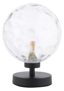 Dar Lighting Esben Table Lamp In Matt Black Finish With Round Clear Dimpled Glass ESB4122-12