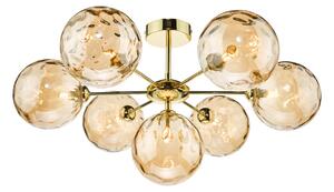 Dar Lighting Cohen 7 Light Semi Flush Ceiling Light In Polished Gold Finish With Round Champagne Glass COH3435-11