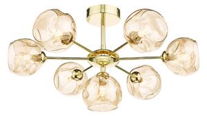 Dar Lighting Cohen 7 Light Semi Flush Ceiling Light In Polished Gold Finish With Round Champagne Glass COH3435-16