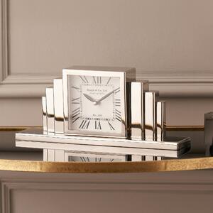 Art Deco Mantel Clock Silver
