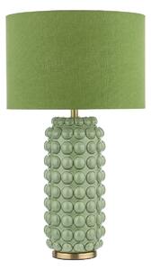 Dar Lighting Etzel Table Lamp In Olive Green Finish With Green Linen Shade ETZ4224