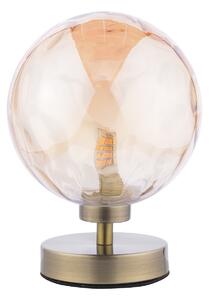 Dar Lighting Esben Table Lamp In Antique Brass Finish With Amber Dimpled Glass ESB4175-11