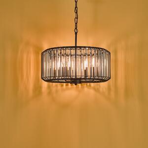 Dar Lighting Naeva 4 Light Crystal Ceiling Pendant Light In Satin Black Finish NAE0422