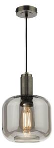 Dar Lighting Nikolas Ceiling Pendant Light In Antique Chrome Finish With Smoked Glass NIK0167-E05