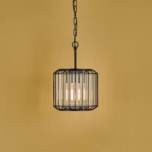 Dar Lighting Naeva Clear Glass Ceiling Pendant Light In Satin Black Finish NAE0122