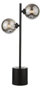 Dar Lighting Spiral 2 Light Table Lamp In Matt Black Finish With Smoked Glass SPI4222-01