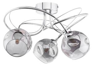Dar Lighting Onawa 3 Light Semi Flush Ceiling Light In Polished Chrome With Smoked Glass ONA5350-15