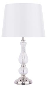 Laura Ashley Bradshaw Ribbed Glass Table Lamp In Polished Nickel With Silk Shade LA3756202-Q