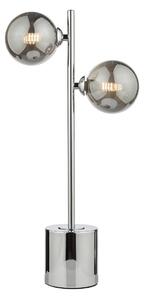 Dar Lighting Spiral 2 Light Table Lamp In Polished Chrome With Round Smoked Glass SPI4250-01