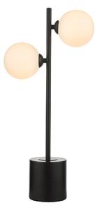 Dar Lighting Spiral 2 Light Table Lamp In Matt Black Finish With Opal Glass SPI4222-02
