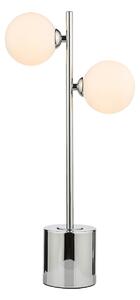 Dar Lighting Spiral 2 Light Table Lamp In Polished Chrome With Round Opal Glass SPI4250-02