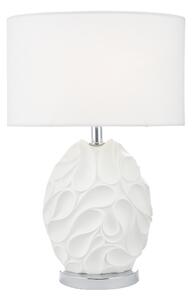 Dar Lighting Zachary Oval Resin Table Lamp In White With Linen Shade