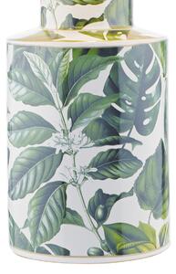 Dar Lighting Filip Ceramic Table Lamp In Green Foliage Pattern Base Only