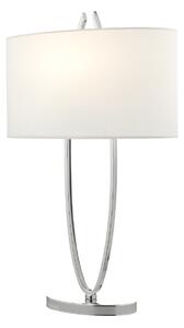 Dar Lighting Utara Table Lamp In Polished Chrome Finish With Ivory Faux Silk Shade