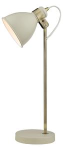 Dar Lighting Frederic Reading Table Lamp In Cream and Antique Brass Finish
