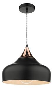 Dar Lighting Gaucho Single Ceiling Pendant Light In Matt Black And Copper Finish