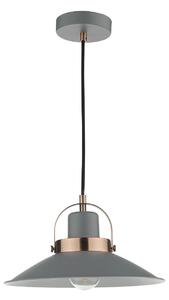 Dar Lighting Liden Single Ceiling Pendant Light In Grey And Copper Finish
