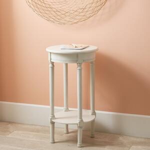 Pacific Heritage Round Side Table, Painted Pine White