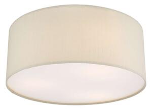 Dar Lighting Cierro 3 Light Flush Ceiling Light With Taupe Shade And White Diffuser 40 cm