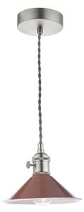 Dar Lighting Hadano Single Ceiling Pendant Light In Antique Chrome With Umber Shade
