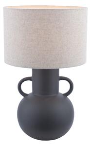 Dar Lighting Urn Ceramic Table Lamp In Black With Shade