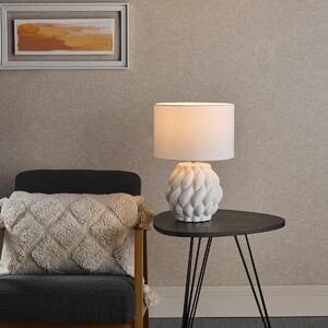 Dar Lighting Idonia Table Lamp In White Finish With Shade