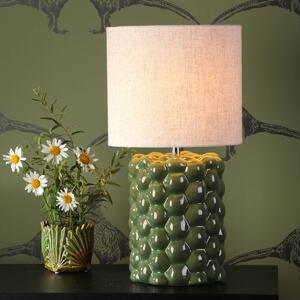 Dar Lighting Jayden Table Lamp In Green Reactive Glaze With Shade