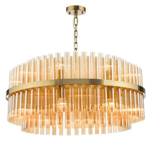 Dar Gold Lighting Imani 16 Light Ceiling Pendant Light In Natural Brass With Champagne Glass