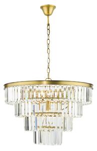 Dar Gold Lighting Rhapsody 6 Light Tiered Crystal Ceiling Pendant Light In Bronze Finish
