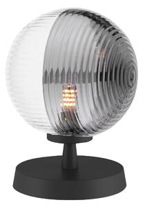Dar Lighting Esben Table Lamp In Matt Black With Ribbed Glass
